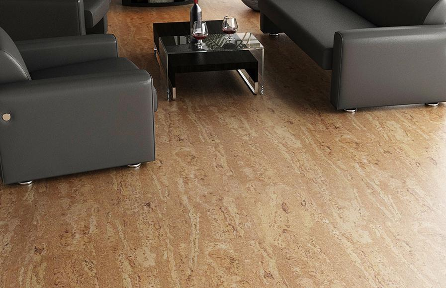 Пробковый пол замковый Corkstyle Natural Cork Comprido 915×305×10,5 фото в интерьере